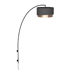 заказать 390406 Торшер с сенсорным выключателем MANDERLINE, 1X40W (E27), H1890, сталь, чёрный/текстиль, чёрный, латунь