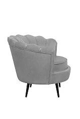 Низкое кресло ракушка Pearl Grey V2 на черных ножках