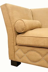 Прямой диван 3 места арт-деко Volte коричневый на заказ