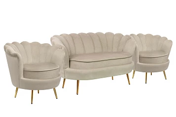 Комплект кресел и дивана ракушка Pearl Double Taupe
