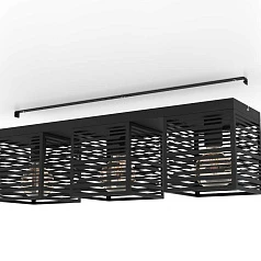 900357 Потолочный светильник PIEDRITAS, 3x40W, E27, L730, B180, H205, сталь, черный