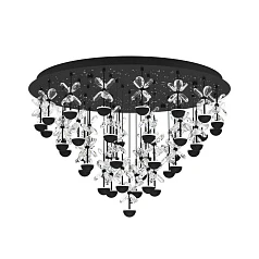 купить 390276 Люстра диммируемая PIANOPOLI 2, 43X1,8W (LED), 3000K, 10320lm, ?780, сталь, черный/переливающееся стекло, прозрачный