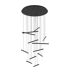 фото 390351 Люстра диммируемая LINDOZA, 12X8,4W (LED), 3000K, 12000lm, ?780, сталь, черный/пластик, белый
