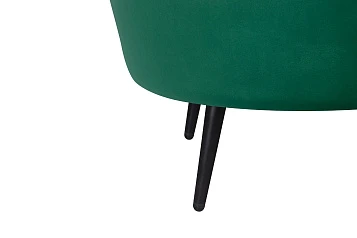 Диван ракушка для гостиниц Pearl Triple Green V2 на черных ножках