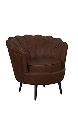 купить Низкое кресло ракушка Pearl Brown V2 на черных ножках