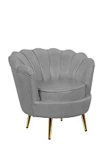 Низкое кресло ракушка Pearl Grey V2 в интерьере