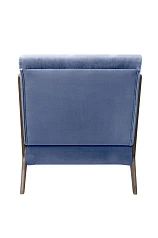 красивое Низкое кресло с деревянными подлокотниками Mody Sky цвет синий