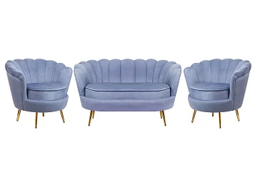 купить Комплект кресел и дивана ракушка Pearl Double Blue