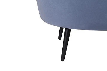 Диван ракушка Pearl Double Blue на черных ножках