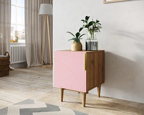 купить Тумбочка с дверкой "Line" LN08/GR1/pink в интернет-магазине