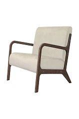 заказать стильное Низкое кресло с деревянными подлокотниками Mody Beige бежевый