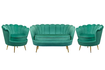 Комплект кресел и дивана ракушка Pearl Double Green V2 в интернет-магазине