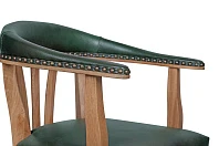 Мягкий стул с подлокотниками Tanner Green Leather