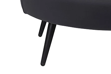 Диван ракушка для гостиниц Pearl Triple Black на черных ножках