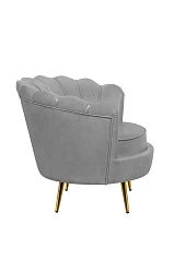 Низкое кресло ракушка Pearl Grey V2 в интерьере