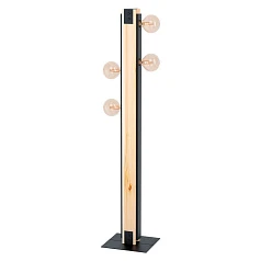 купить 43471 Торшер LAYHAM, 4х60W (E27),основа 245х260, H1275, дерево, сталь, черный в интернет-магазине