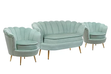 Комплект кресел и дивана ракушка Pearl Double Green