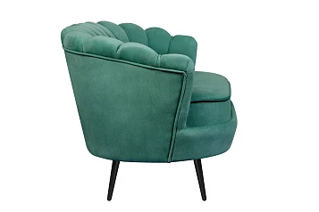 купить Дизайнерский диван Pearl Double Green V2 на черных ножках