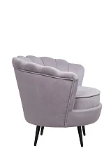 купить Низкое кресло ракушка Pearl Grey на черных ножках