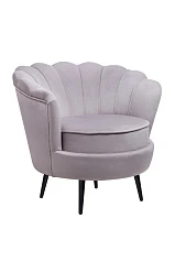 купить Низкое кресло ракушка Pearl Grey на черных ножках
