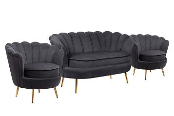 купить Комплект кресел и дивана ракушка Pearl Double Black