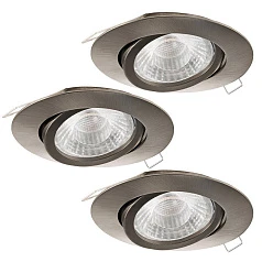 купить 95359 Комплект светодиодных встраиваемых светильников TEDO пошагово димм., 3х5W(GU10), ?80, алюминий, нике