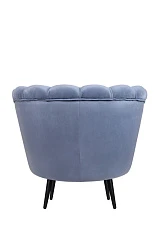 Низкое кресло ракушка Pearl Sky на черных ножках