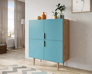 купить Большой комод с четырьмя дверками "Line" LN03/GR1/blue