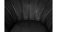 Низкое кресло ракушка Pearl Black V2 на черных ножках