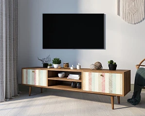 купить Комод "Berber" с нишей низкий под TV принт 45 арт BB49/Print_45