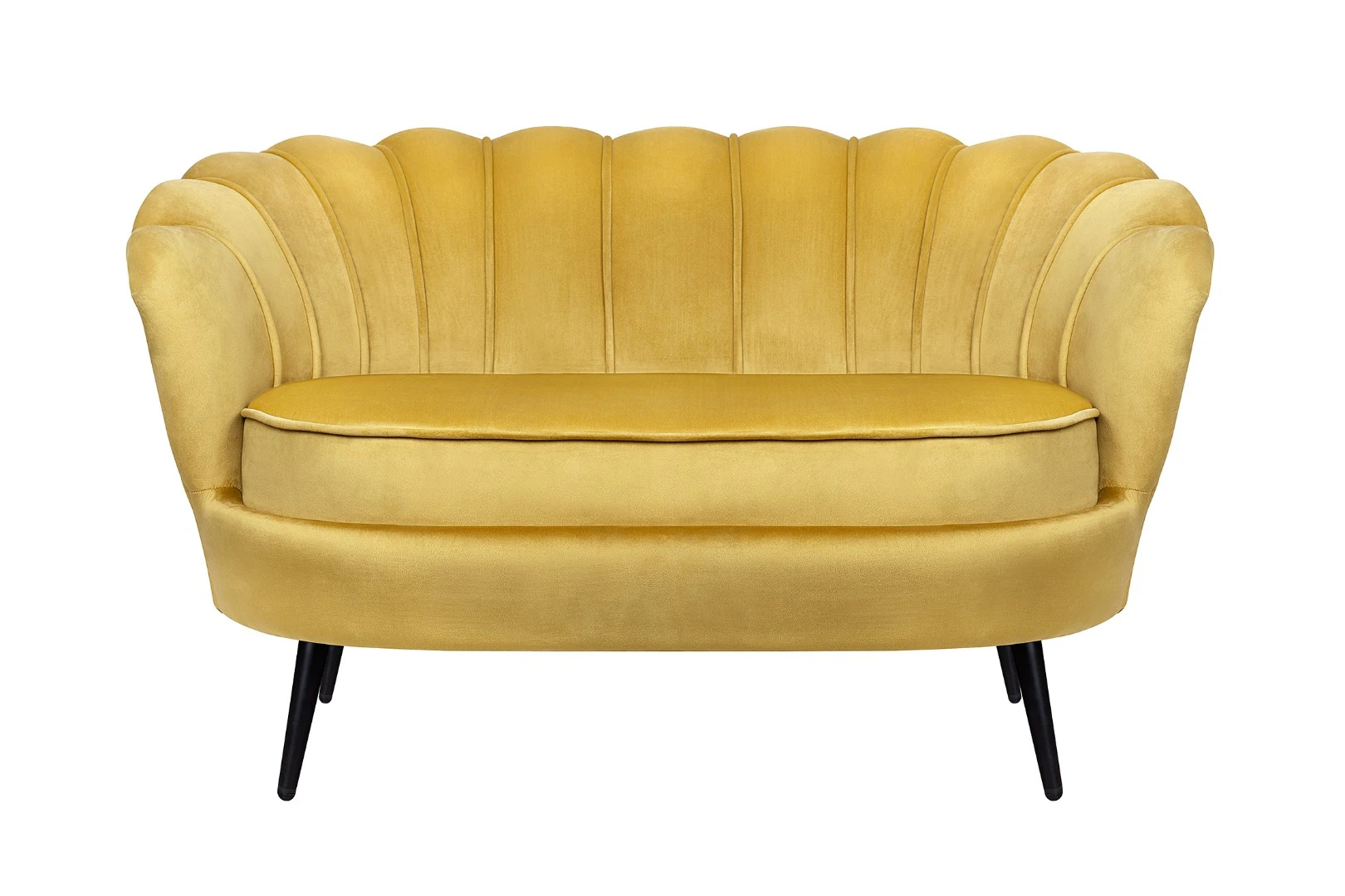 красивый Дизайнерский диван Pearl Double Yellow на черных ножках в интернет-магазине