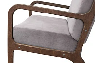 заказать Низкое кресло с деревянными подлокотниками Mody Grey серый в интернет-магазине