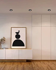 заказать 900748 Встраиваемый светильник диммируемый PINEDA, 5,5W (LED), 3000K, ?84, пластик, черный