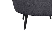 Низкое кресло ракушка Pearl Black Boucle на черных ножках