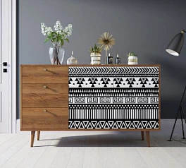 красивый Комод "Berber" с двумя дверками и ящиками 19 принт арт BB05/Print_19 в интернет-магазине