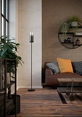 купить красивые 44004 Торшер TOOTHILL, 1х40W (E27), L1535, ?150, сталь черный / затемненное стекло, черный прозрачный