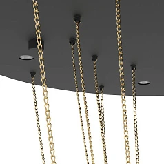 390354 Люстра диммируемая TREPUCO, 6X5,4W (LED), 3000K, 3060lm, ?580, сталь, черный/сталь, латунь на заказ