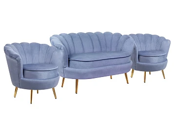 купить Комплект кресел и дивана ракушка Pearl Double Blue