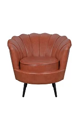 заказать Низкое кресло ракушка Pearl Brown на черных ножках