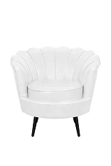 купить Низкое кресло ракушка Pearl White на черных ножках в интернет-магазине