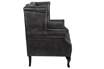 Кожаный дизайнерский диван лофт Royal Sofa Black