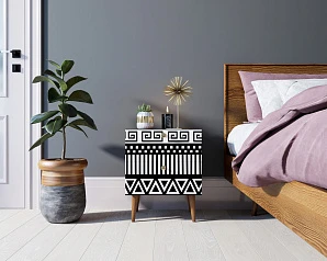 красивые Тумбочка "Berber" с двумя ящиками 19 принт арт BB03/Print_19, разноцветная на заказ