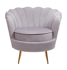 стильное Низкое кресло ракушка Pearl Grey