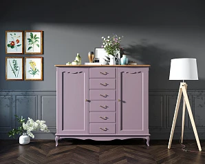 заказать Комод Leontina Lavanda с шестью ящиками и дверками арт ST9350L