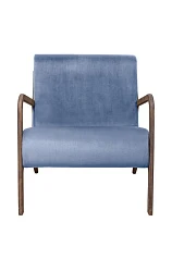 заказать Низкое кресло с деревянными подлокотниками Mody Sky цвет синий