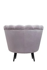 купить Низкое кресло ракушка Pearl Grey на черных ножках