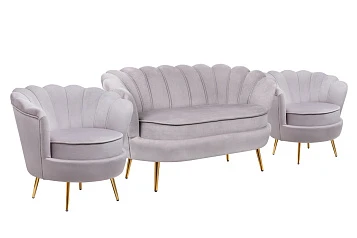 заказать Комплект кресел и дивана ракушка Pearl Double Grey