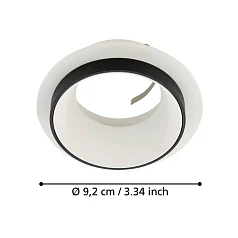 фото 900456 Встраиваемый светильник CAROSSO, 35W (GU10), ?93, алюминий, черный, белый в интерьере