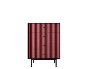 купить красивый Комод вертикальный с четырьмя ящиками "Emerson" арт EM18/red/L в интернет-магазине