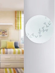 80263 Светильник настенно-потолочный MARS, 1х60W (E27), ?245, стекло/узор " уголки"